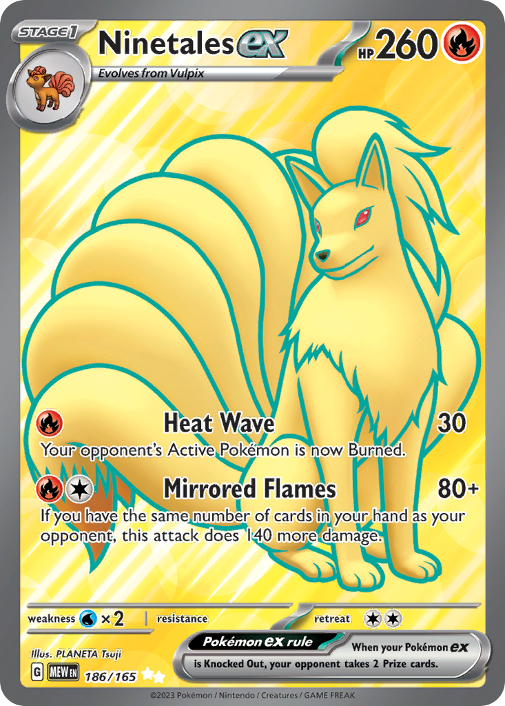 Ninetales ex Pokémon card