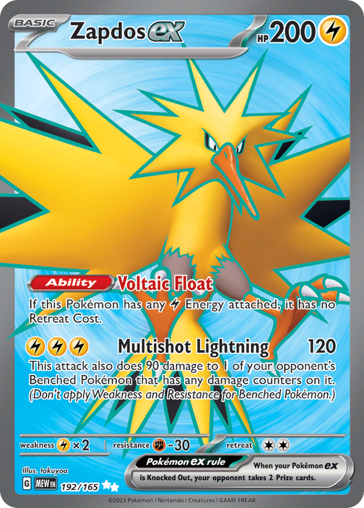 Zapdos ex Pokémon card