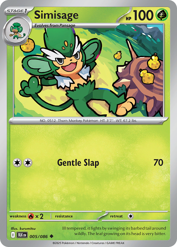 Simisage Pokémon card