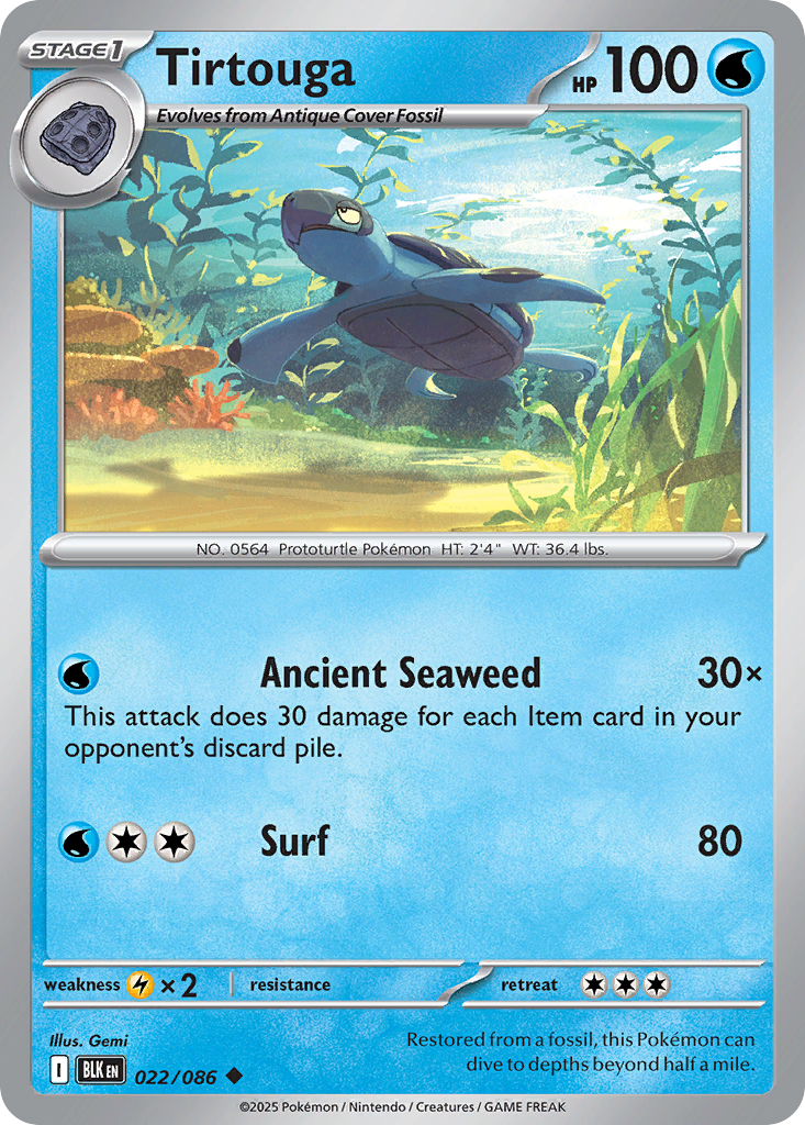 Tirtouga Pokémon card