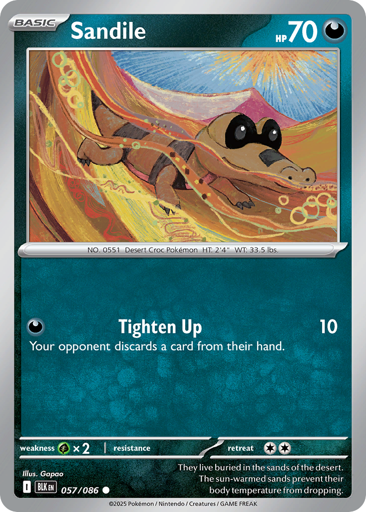 Sandile Pokémon card