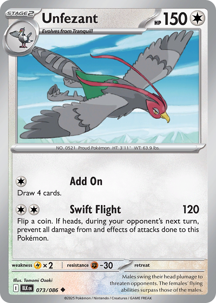 Unfezant Pokémon card