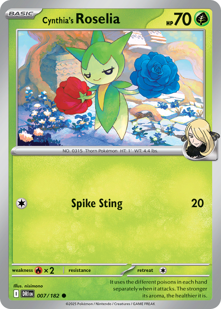 Cynthia's Roselia Pokémon card