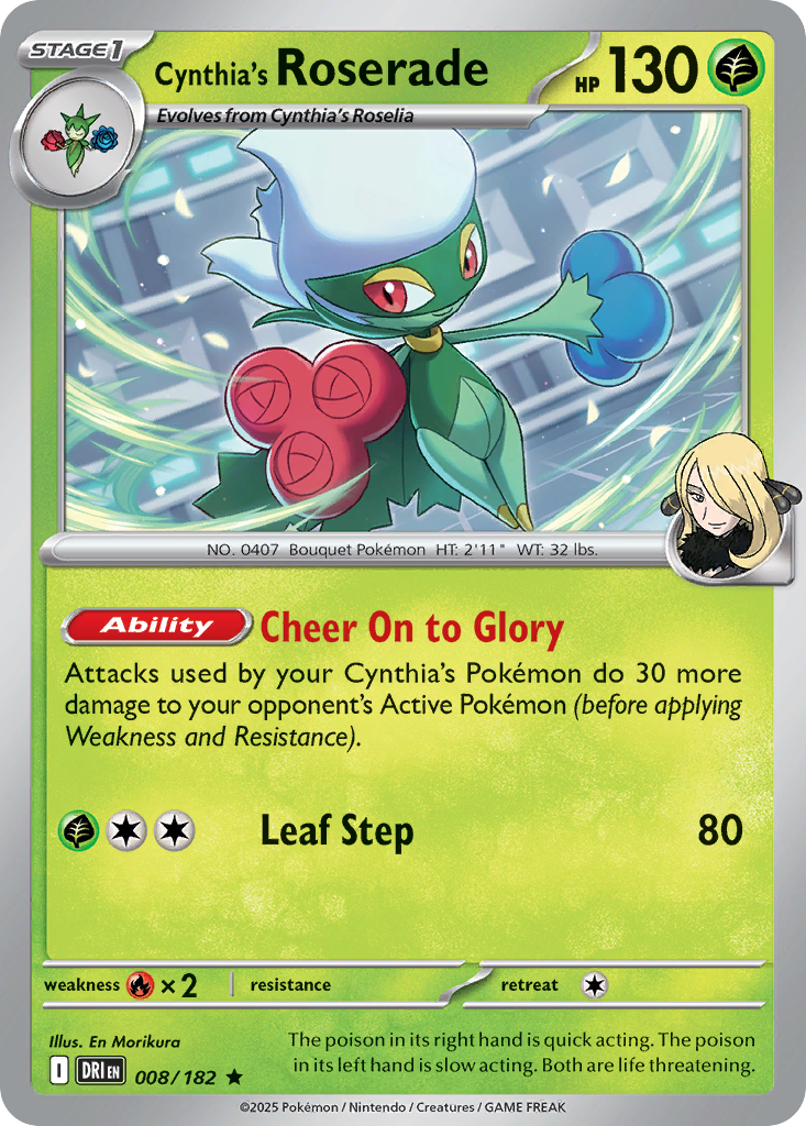 Cynthia's Roserade Pokémon card