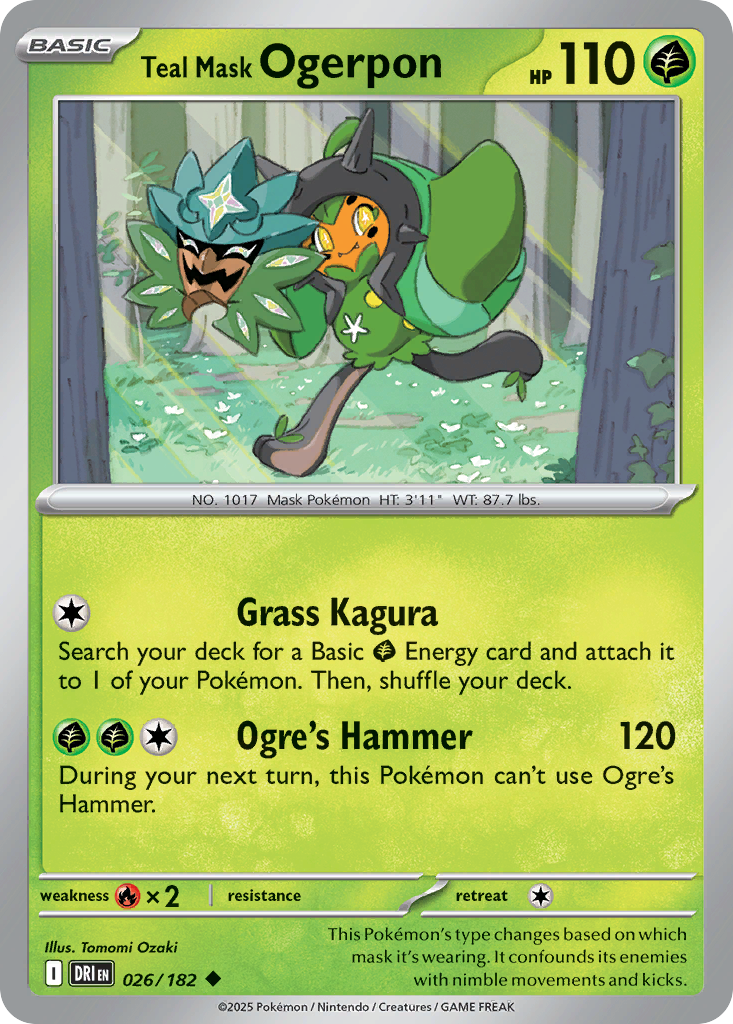 Teal Mask Ogerpon Pokémon card