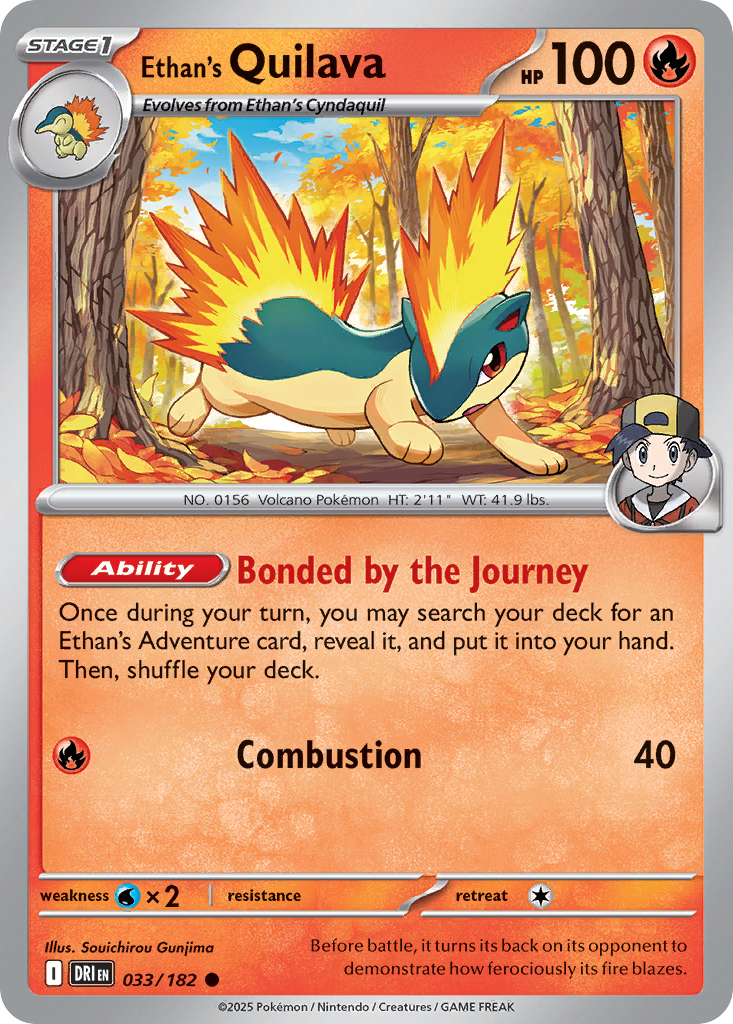 Ethan's Quilava Pokémon card
