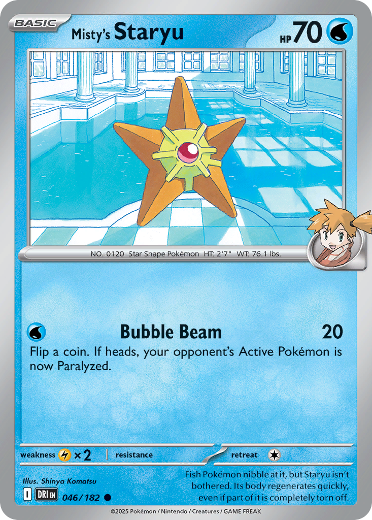 Misty's Staryu Pokémon card