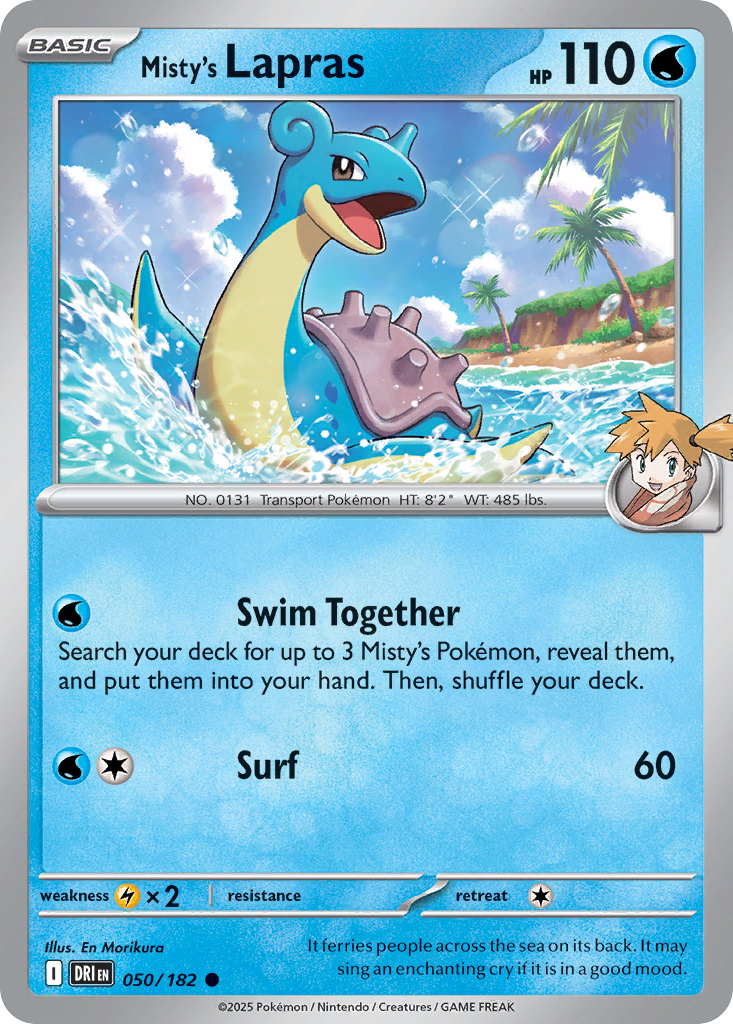 Misty's Lapras Pokémon card