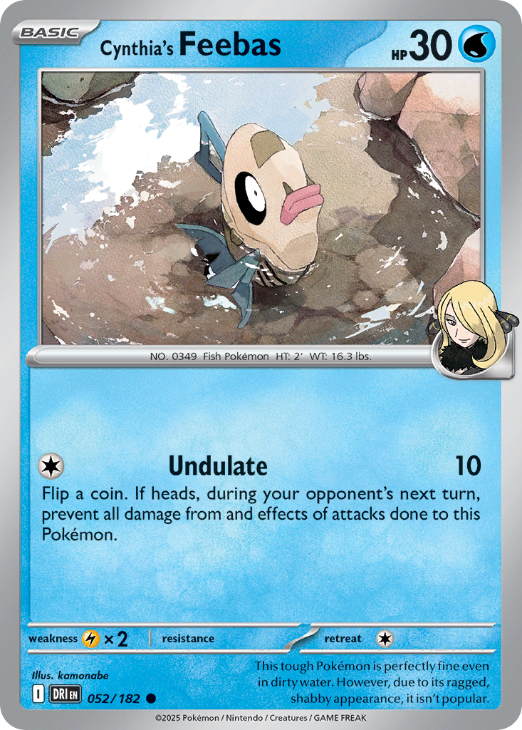 Cynthia's Feebas Pokémon card