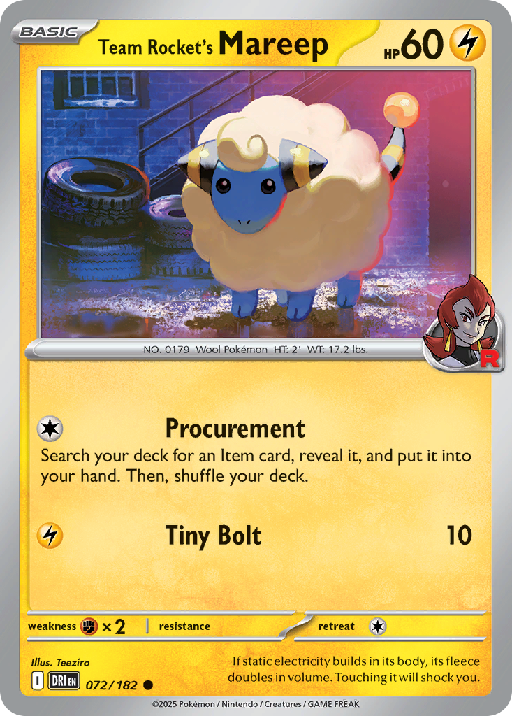 Team Rocket's Mareep Pokémon card
