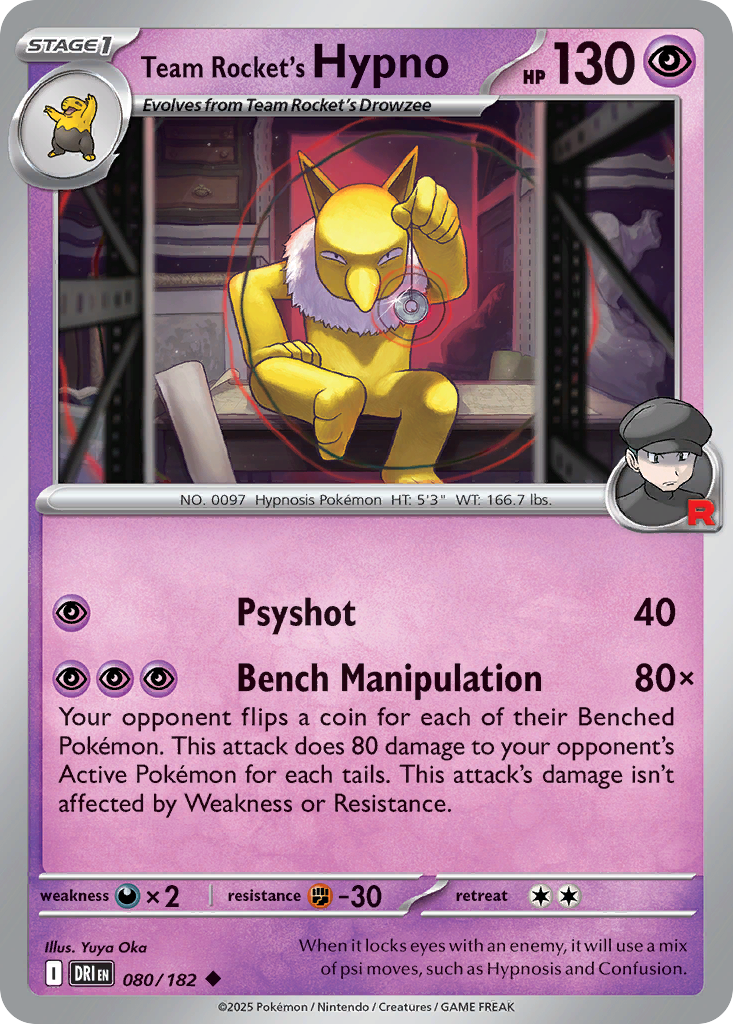 Team Rocket's Hypno Pokémon card