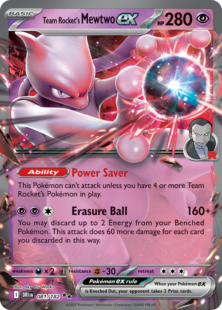 Team Rocket's Mewtwo ex Pokémon card