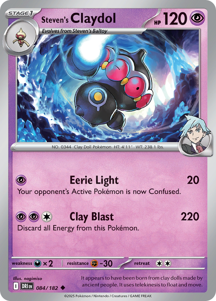 Steven's Claydol Pokémon card