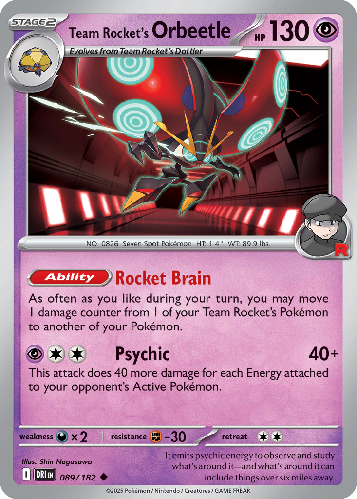 Team Rocket's Orbeetle Pokémon card
