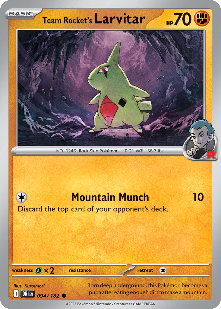 Team Rocket's Larvitar Pokémon card