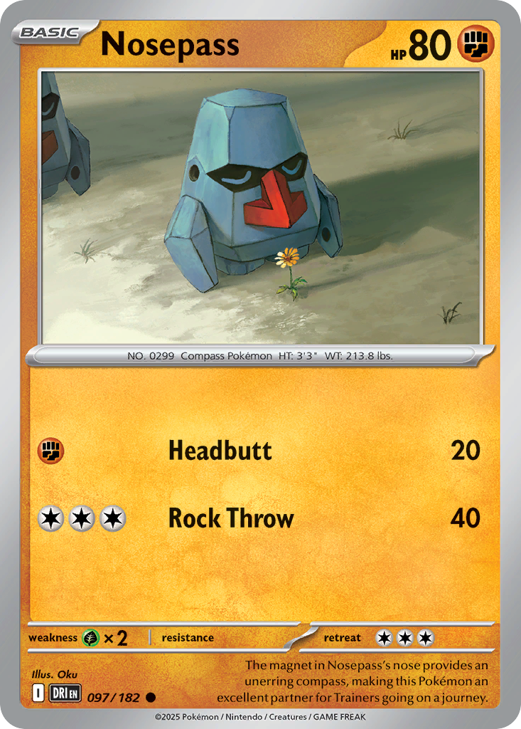 Nosepass Pokémon card