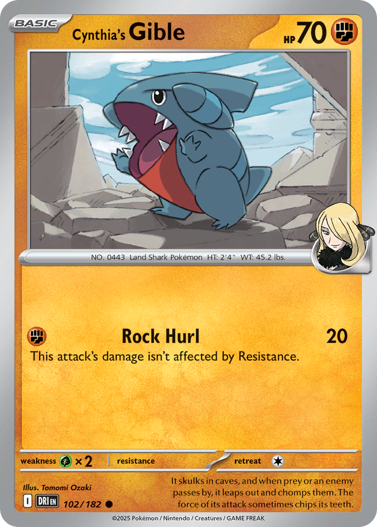 Cynthia's Gible Pokémon card