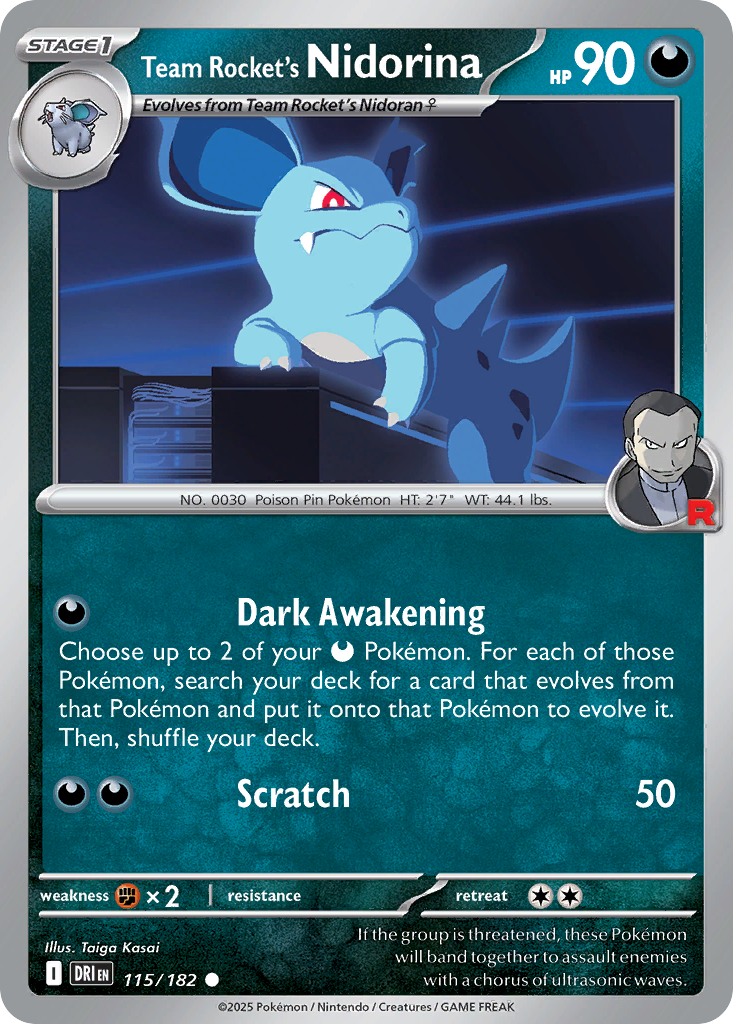 Team Rocket's Nidorina Pokémon card