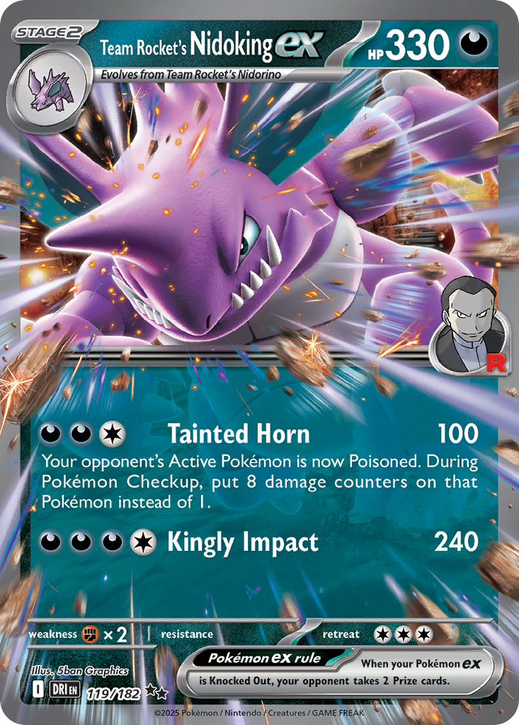 Team Rocket's Nidoking ex Pokémon card