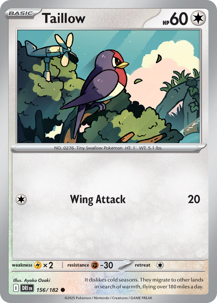 Taillow Pokémon card