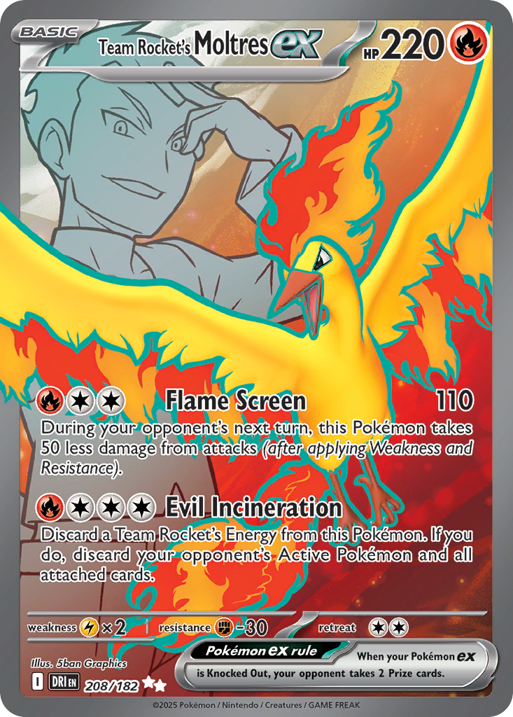 Team Rocket's Moltres ex Pokémon card