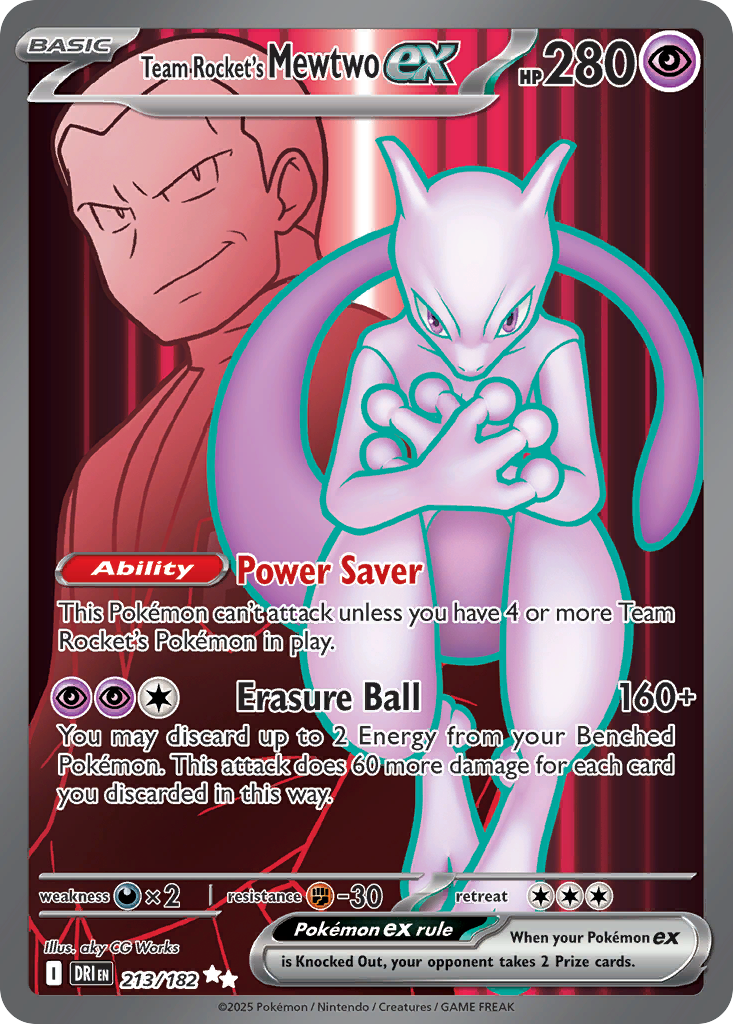Team Rocket's Mewtwo ex Pokémon card
