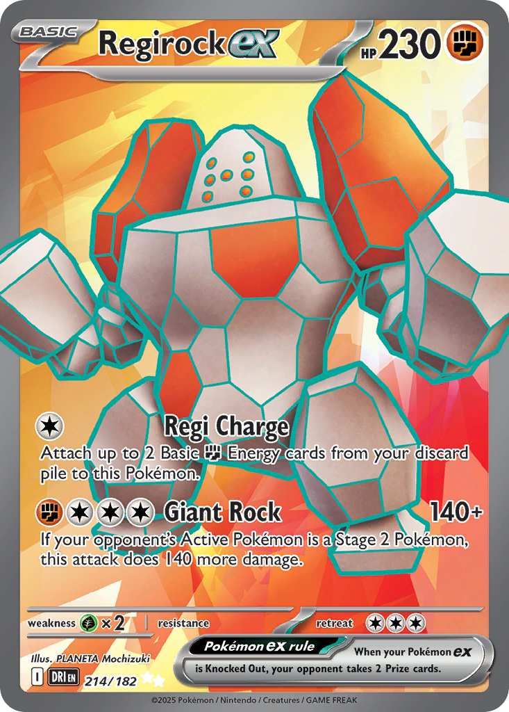 Regirock ex Pokémon card