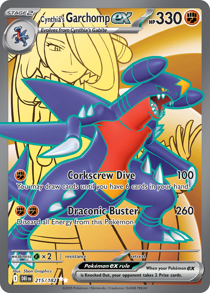 Cynthia's Garchomp ex Pokémon card
