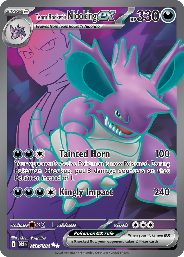 Team Rocket's Nidoking ex Pokémon card