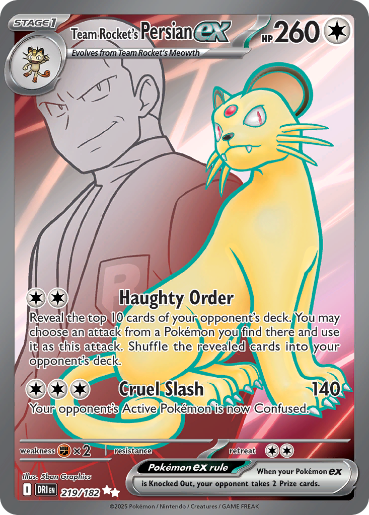 Team Rocket's Persian ex Pokémon card