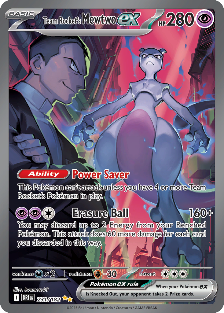 Team Rocket's Mewtwo ex Pokémon card