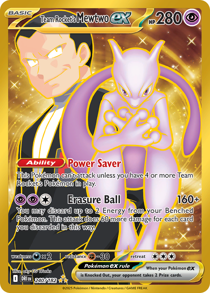Team Rocket's Mewtwo ex Pokémon card