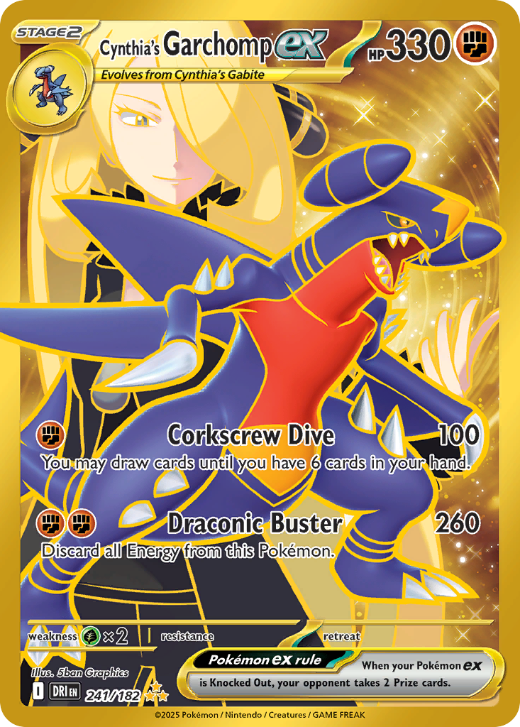 Cynthia's Garchomp ex Pokémon card