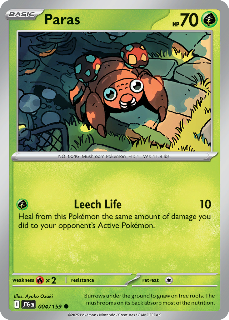 Paras Pokémon card