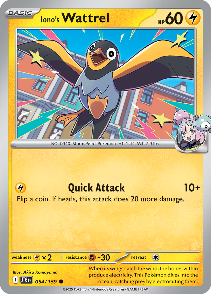 Iono's Wattrel Pokémon card