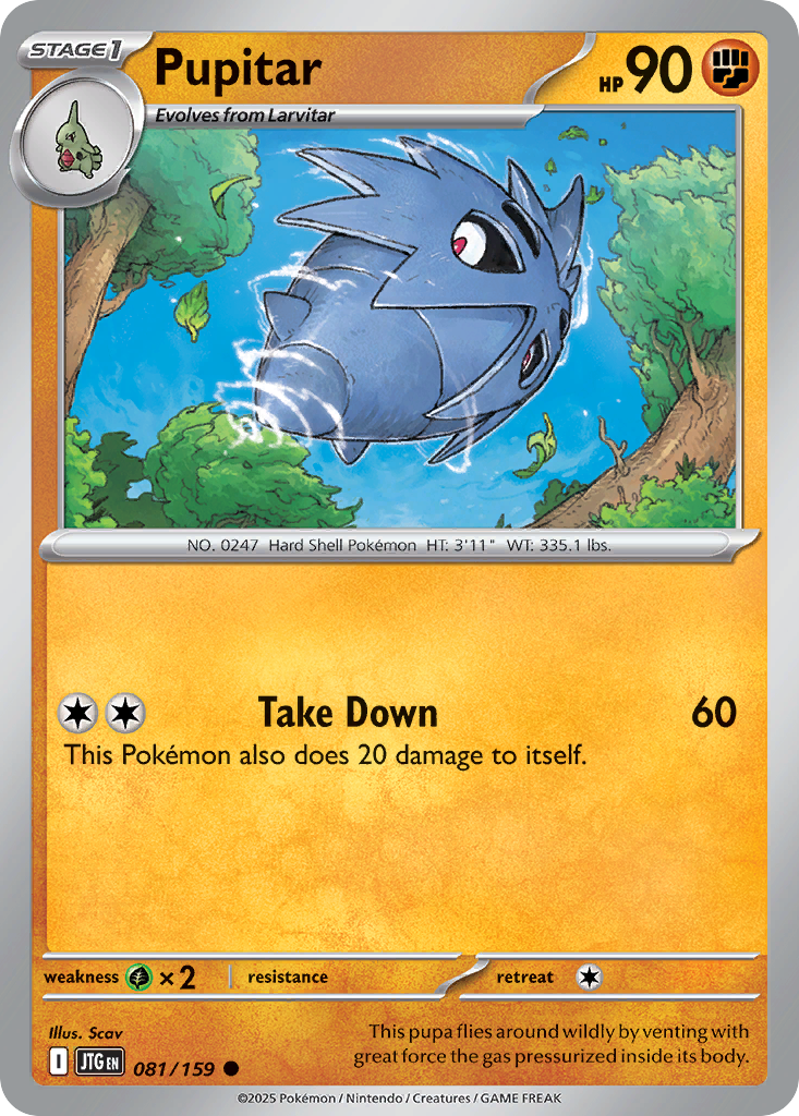 Pupitar Pokémon card