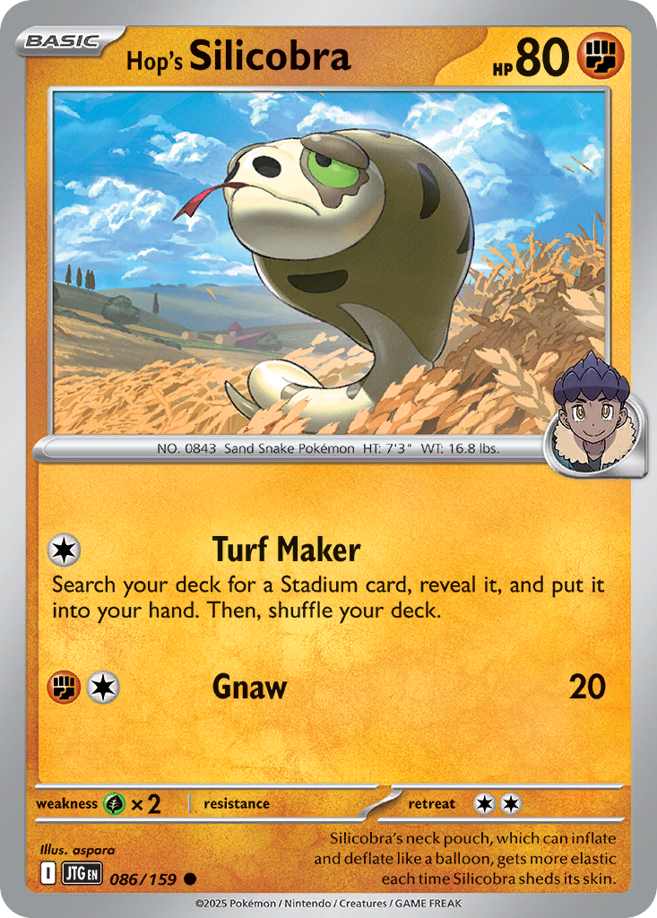 Hop's Silicobra Pokémon card