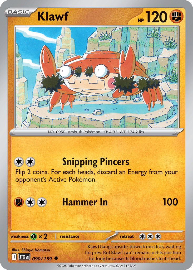 Klawf Pokémon card