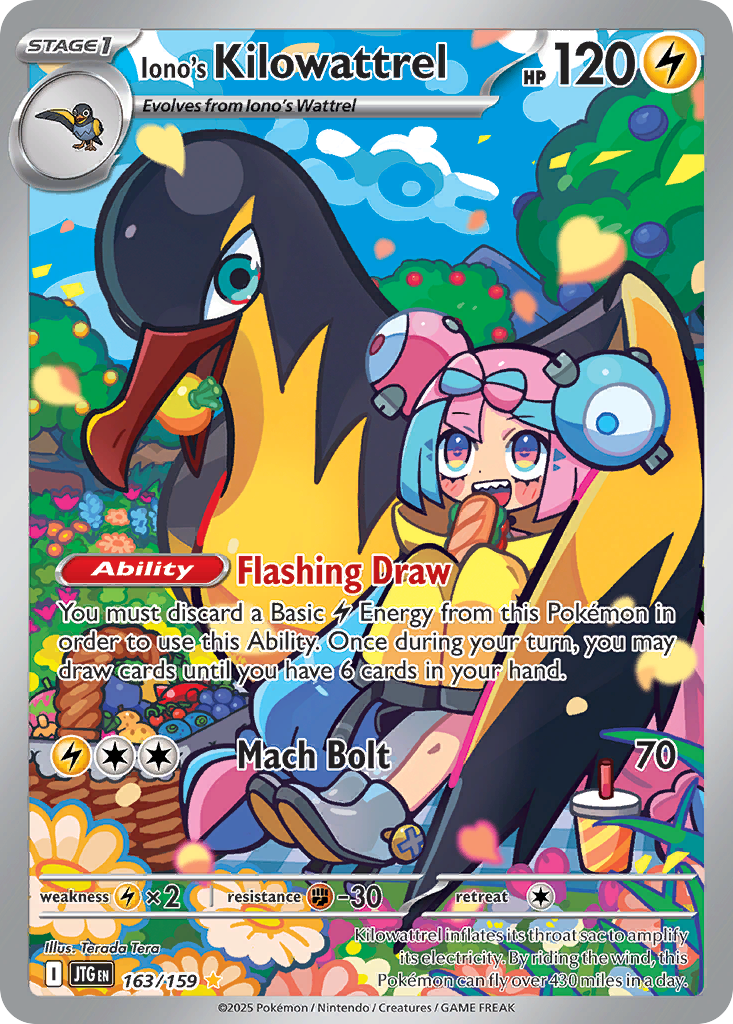 Iono's Kilowattrel Pokémon card