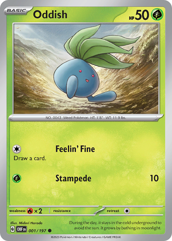 Oddish Pokémon card