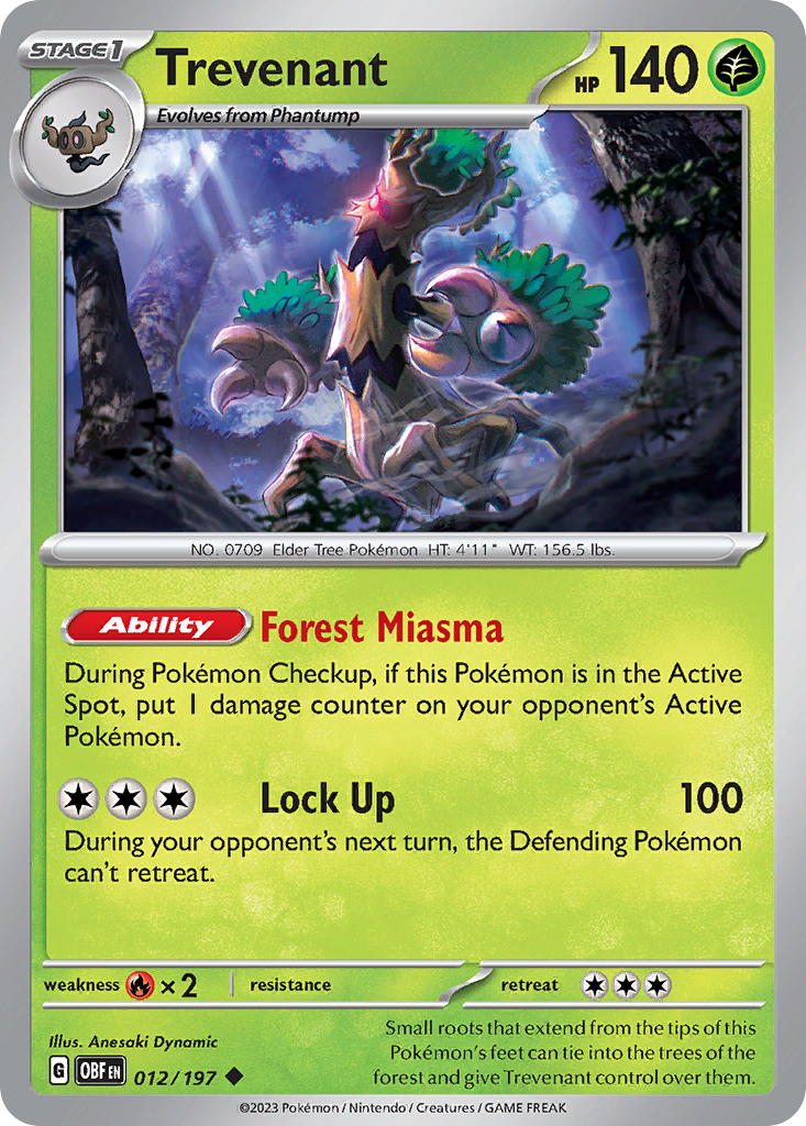 Trevenant Pokémon card
