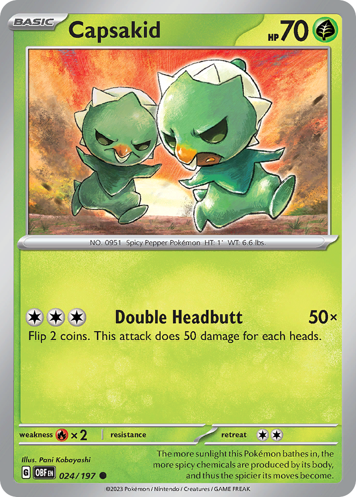 Capsakid Pokémon card