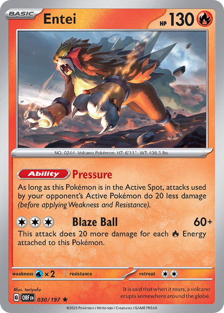 Entei Pokémon card