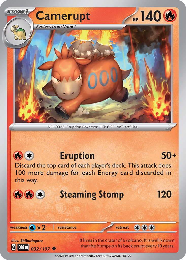 Camerupt Pokémon card