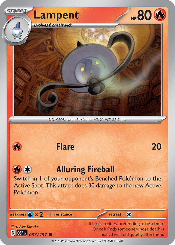 Lampent Pokémon card