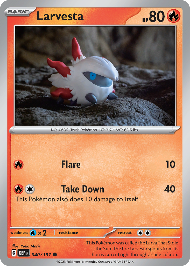 Larvesta Pokémon card