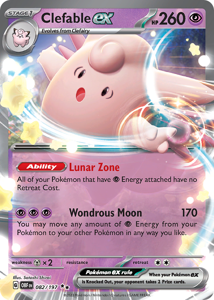 Clefable ex Pokémon card