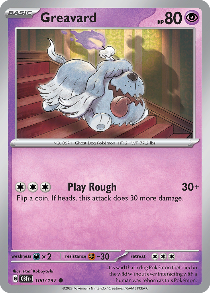 Greavard Pokémon card