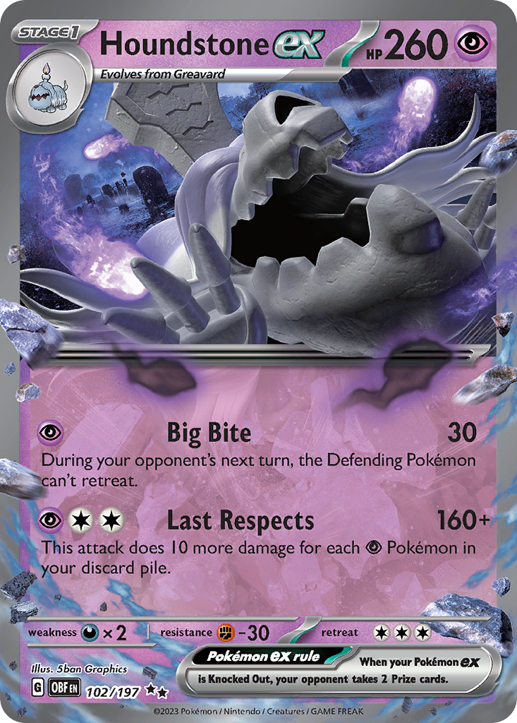 Houndstone ex Pokémon card