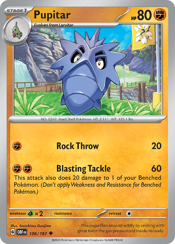 Pupitar Pokémon card
